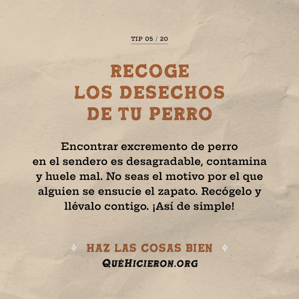 Recoge las heces de tu perro